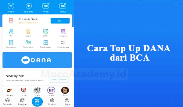 Cara Top Up DANA dari BCA